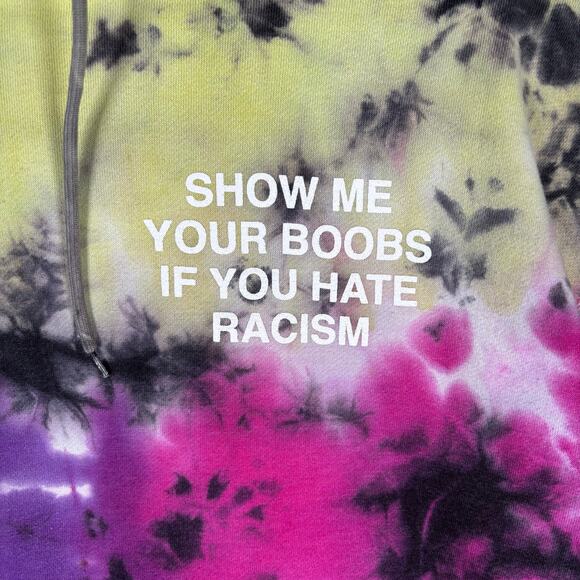 A**holes Live Forever Tie Dye Hoodie Purple Pink Lime Black Large - Picture 2 of 7